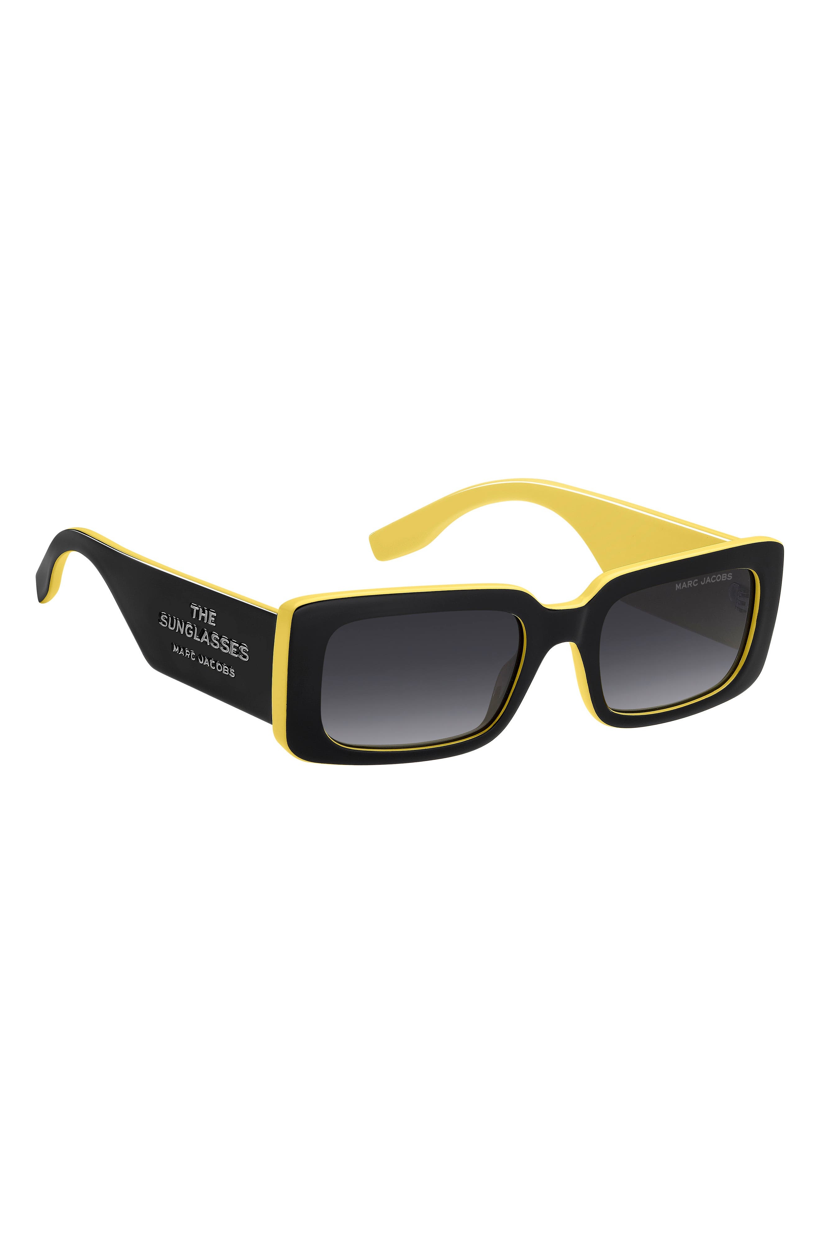 Marc Jacobs 53mm Gradient Rectangular Sunglasses in Black Yellow at Nordstrom - 6