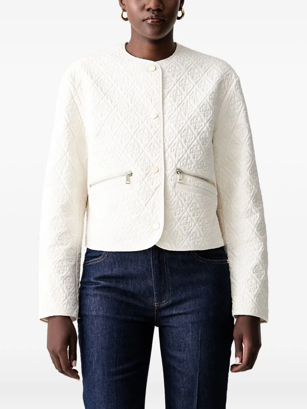 logo quilted jacket - 1
