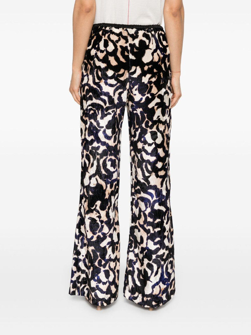 abstract-print crushed-velvet trousers 4