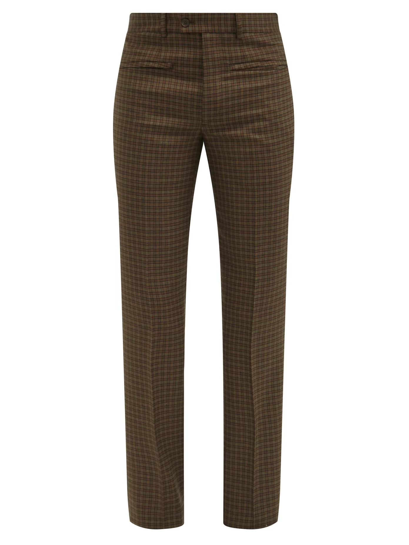 Gun-club check wool-twill suit trousers - 1