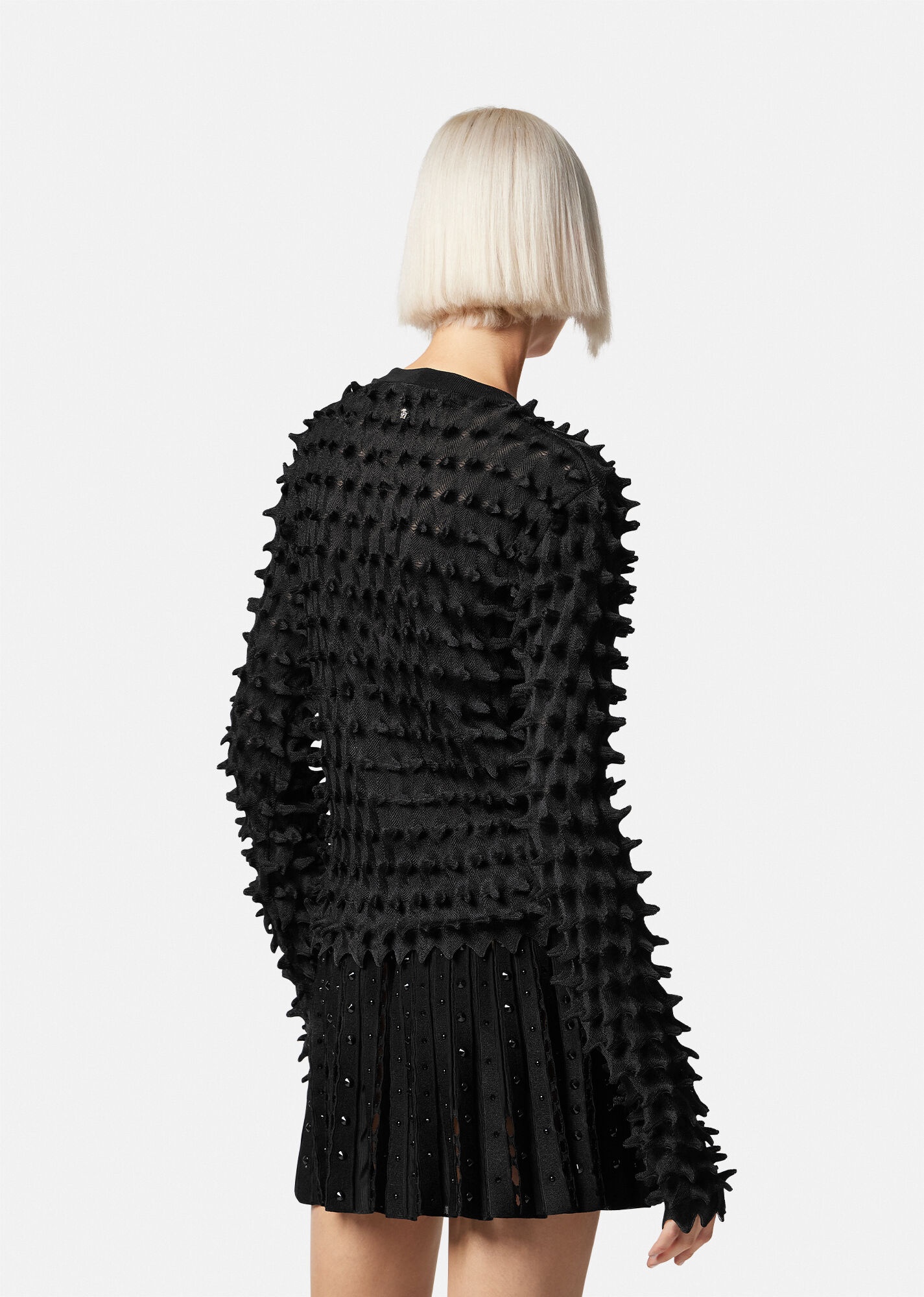 Spiked Textured Sweater - 4