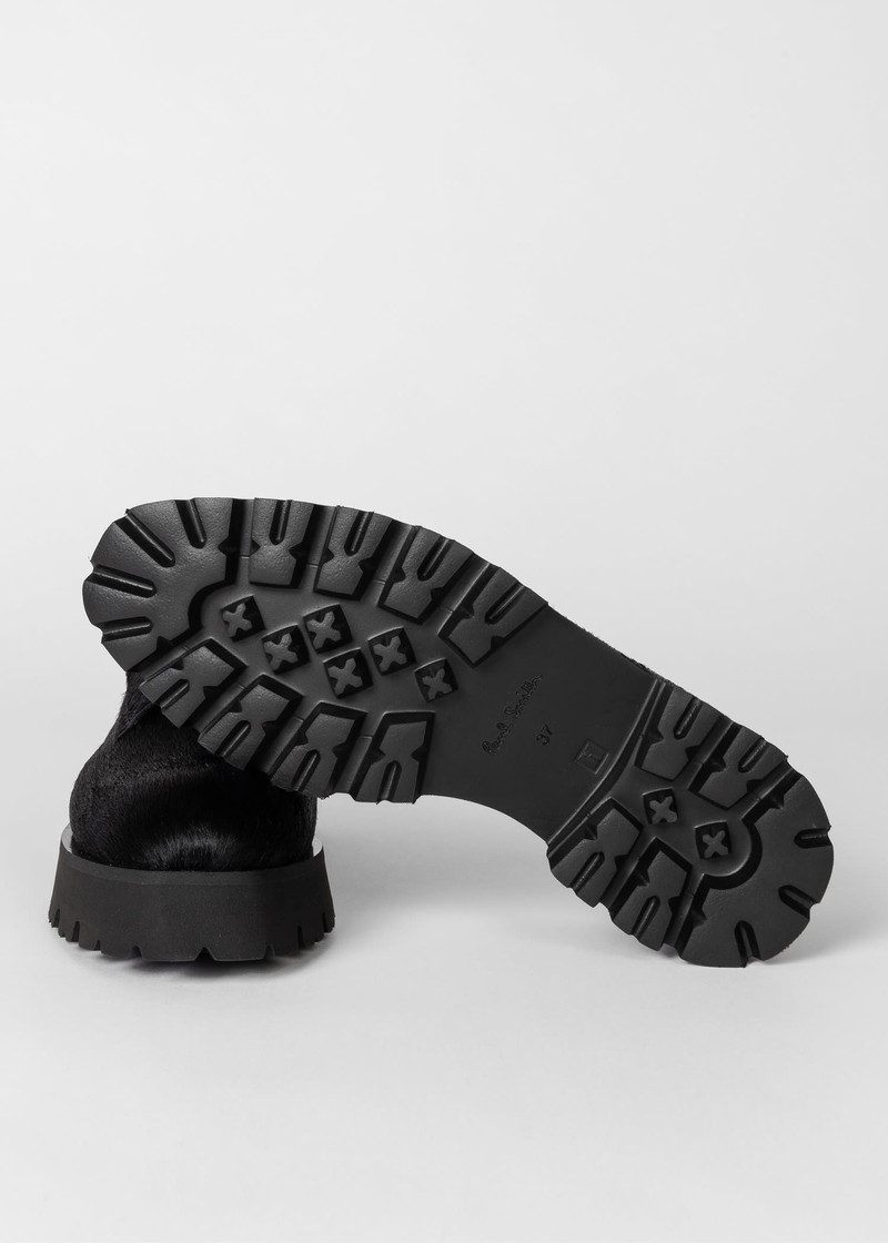 Paul Smith Black Fur 'Dawn' Lace Up Shoes outlook
