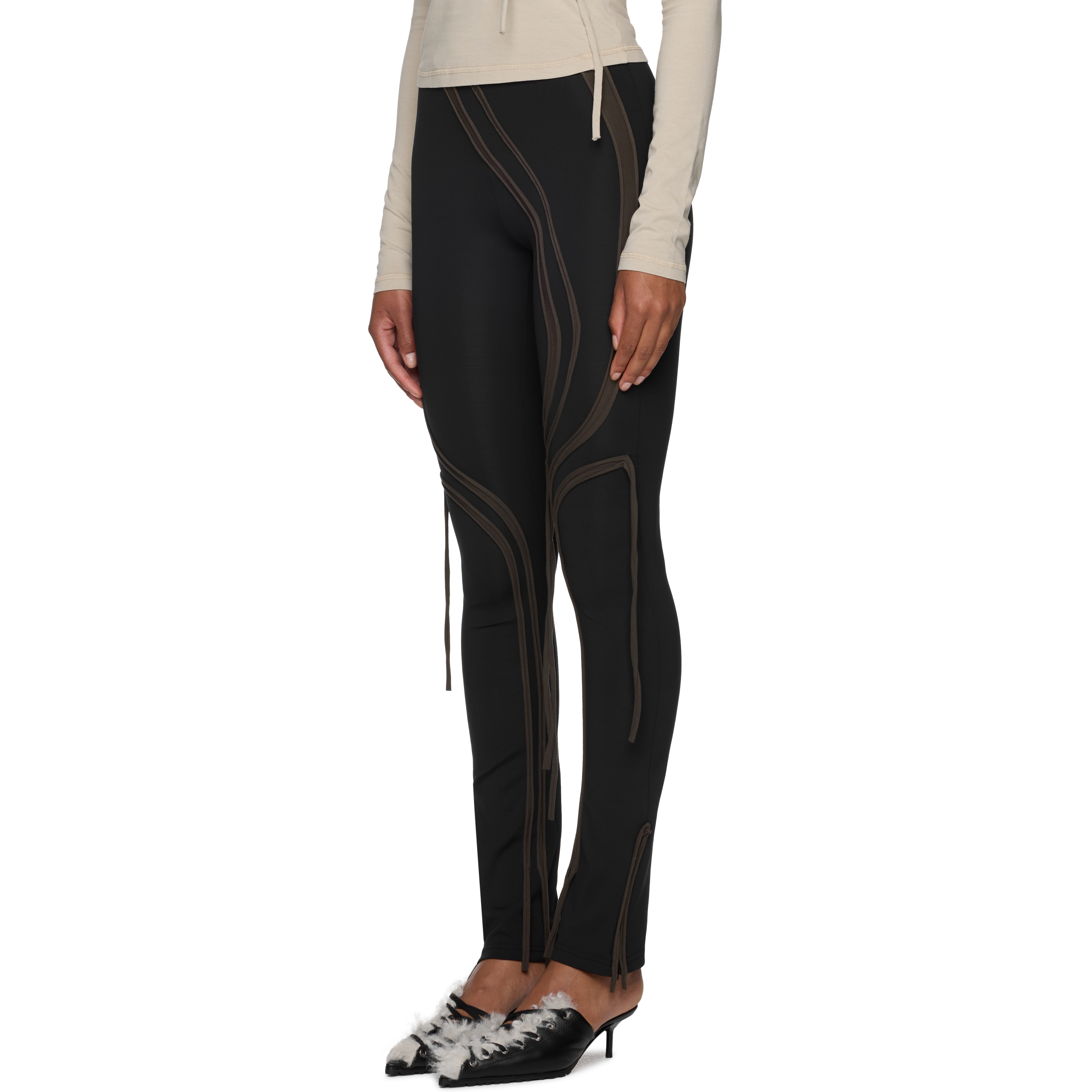 Appliqué Strappy Leggings - 2