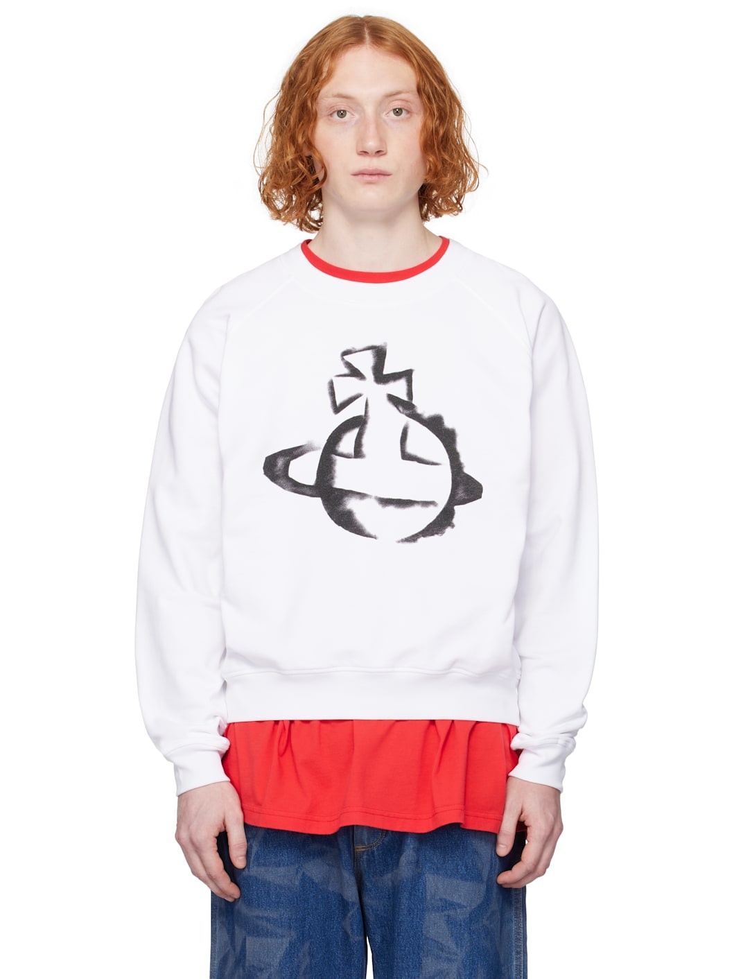 White Stencil Orb Raglan Sweatshirt - 1