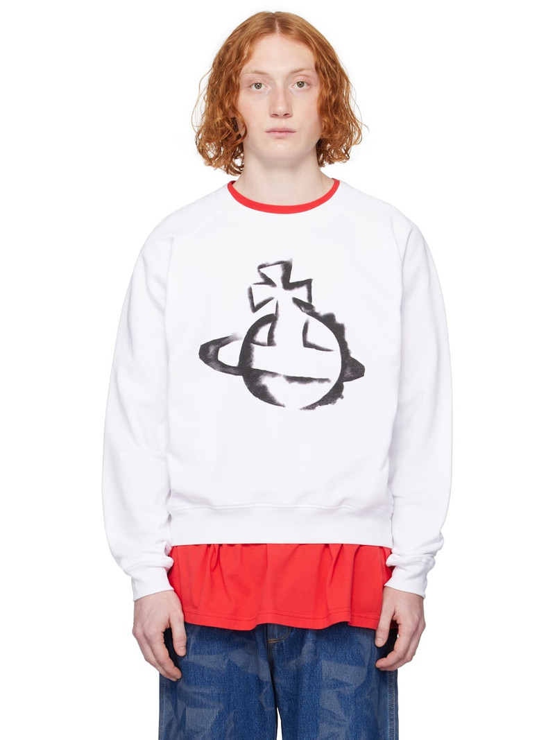 White Stencil Orb Raglan Sweatshirt 1