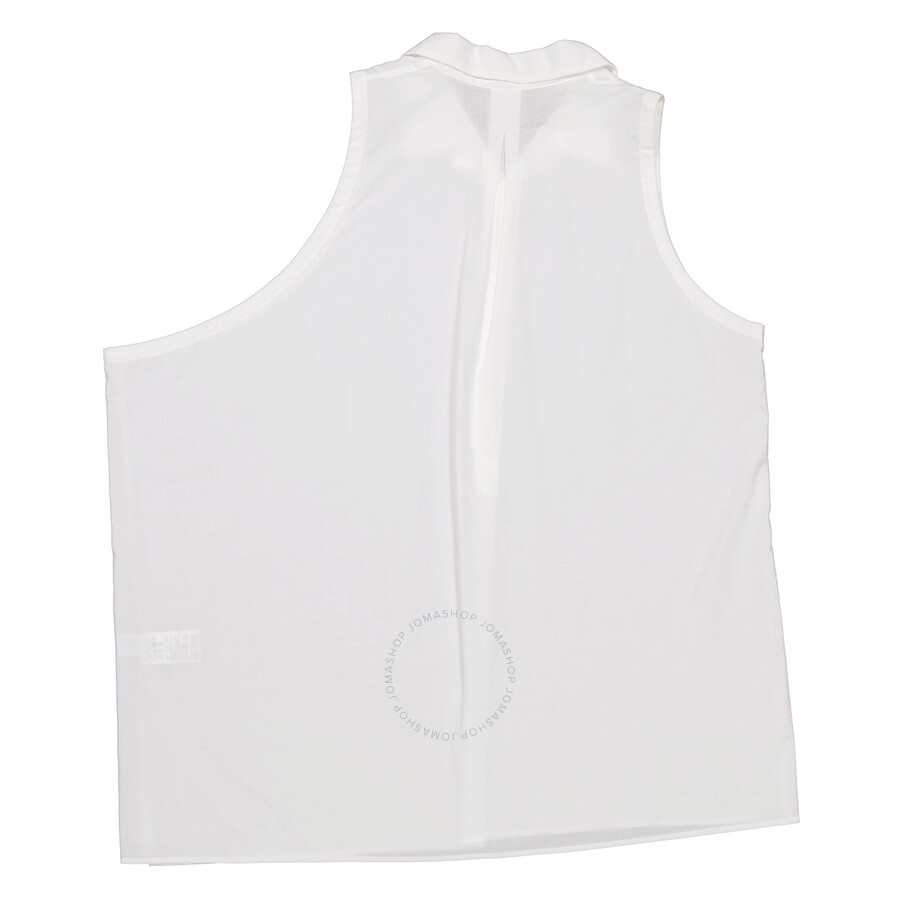 Y'S Ladies White Dropped No Sleeves Blouse, Brand Size 2 (Small) - 2