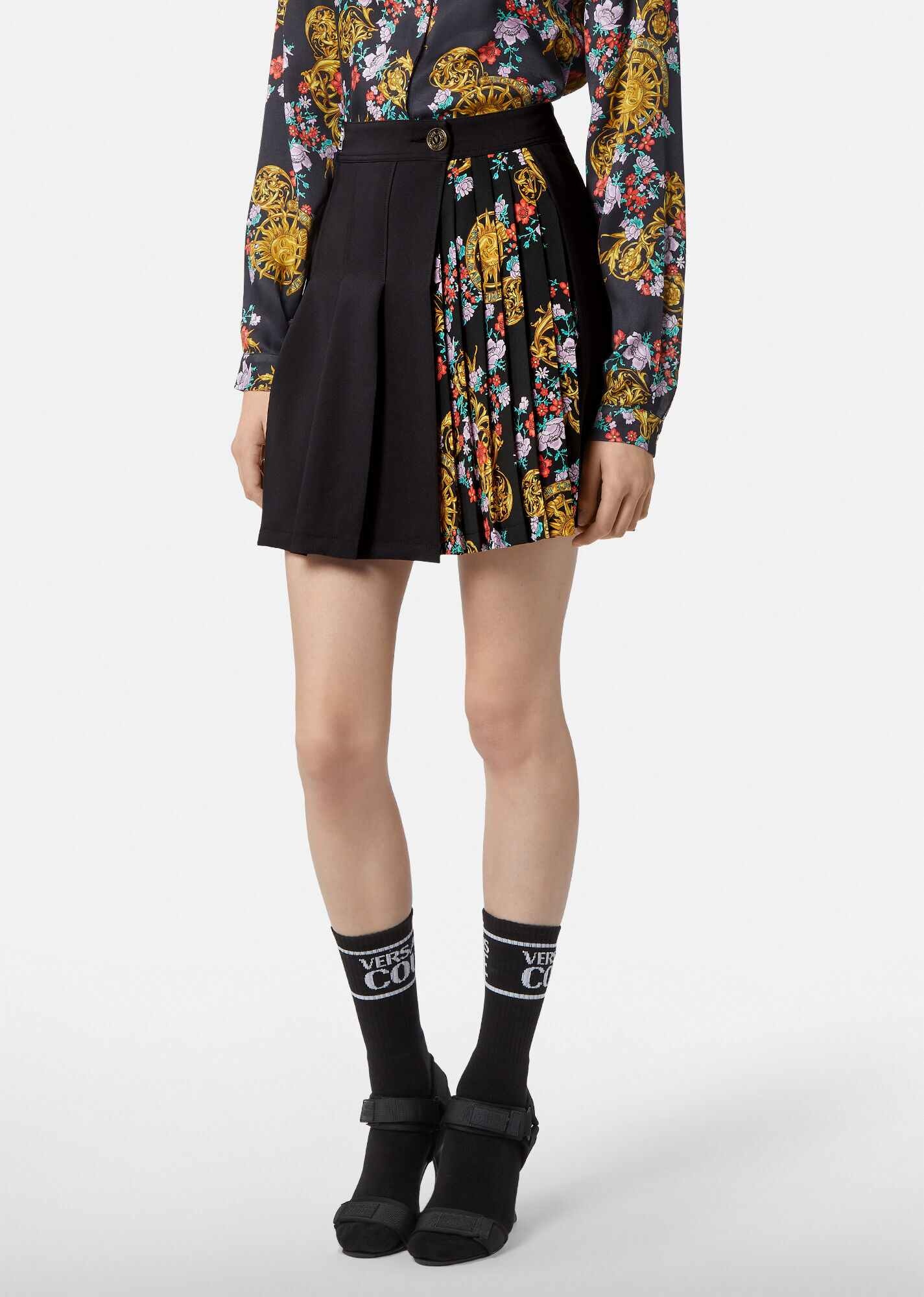 Sun Flower Garland Pleated Skirt - 2