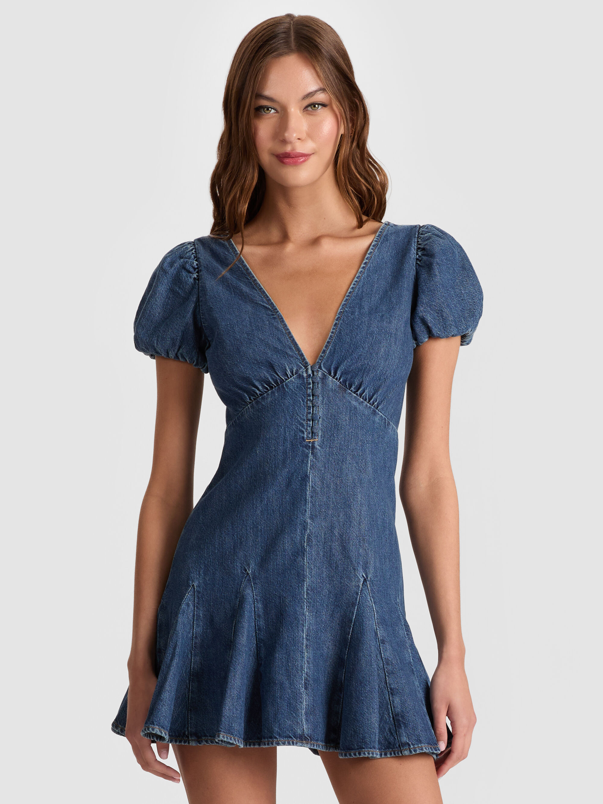 FARA DENIM MINI DRESS - 5
