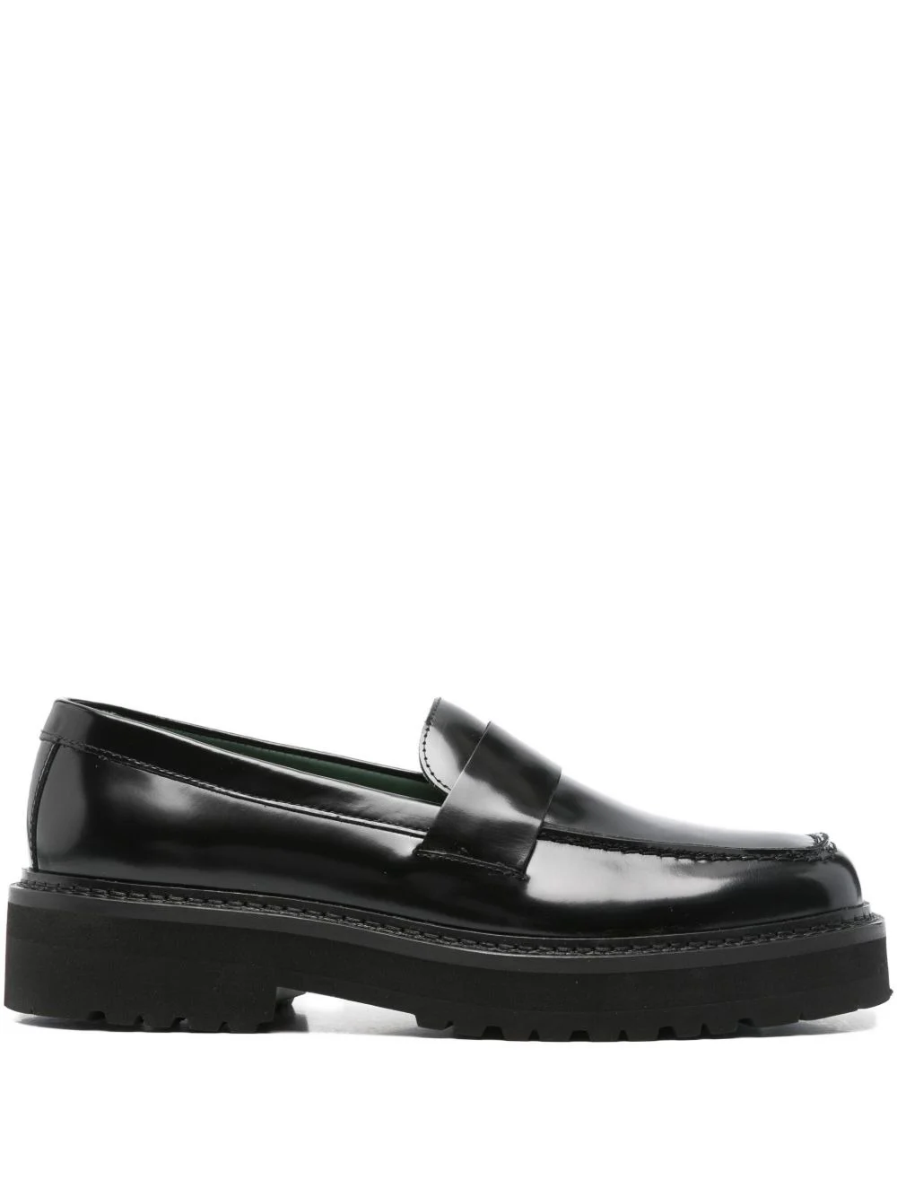 strap leather loafers - 1