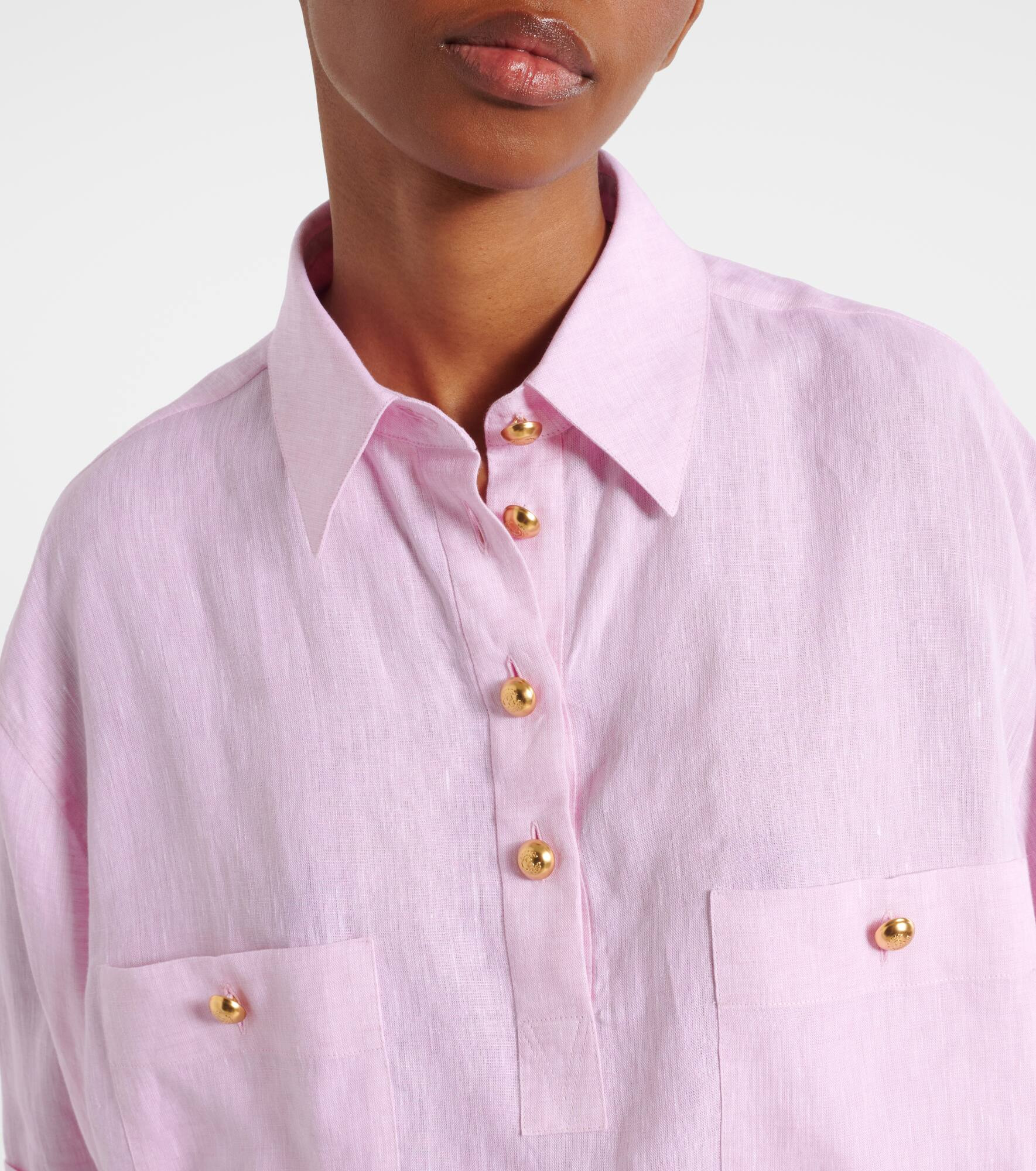 Oversized linen polo shirt - 4