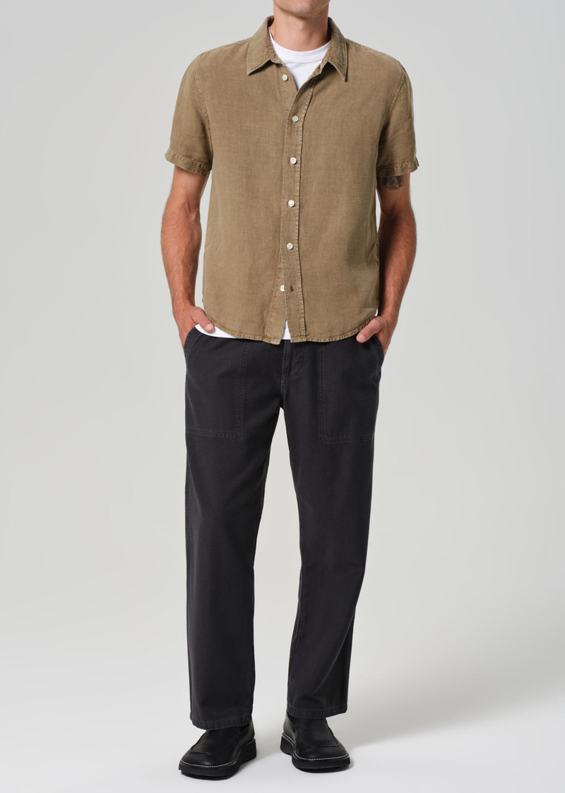 Cairo Short Sleeve Linen Shirt In Reservoir 6
