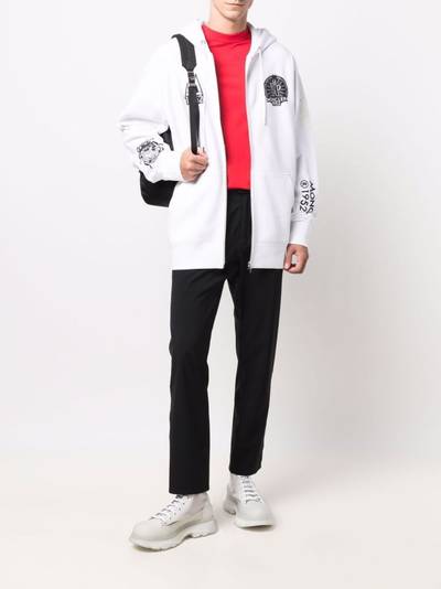 Moncler logo-print zip-up hoodie outlook