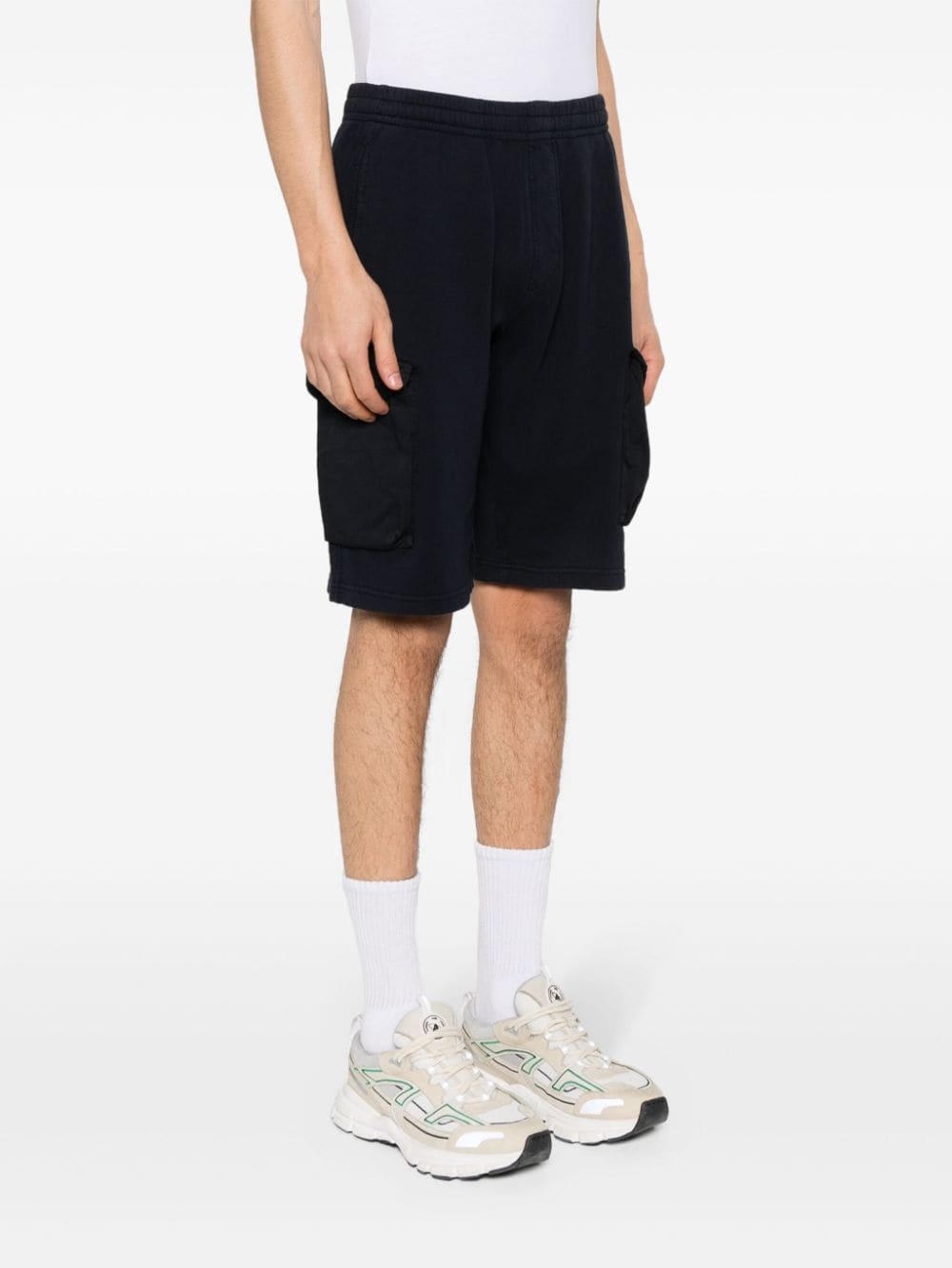 logo-embroidered cotton shorts - 3