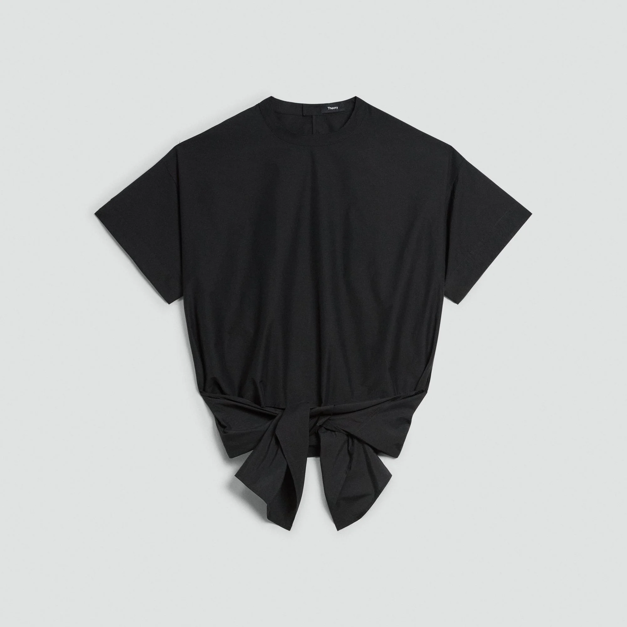 Boxy Tie-Front Top in Cotton-Blend - 1