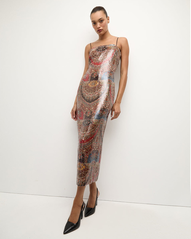 VERONICA BEARD LEDA SEQUIN DRESS outlook