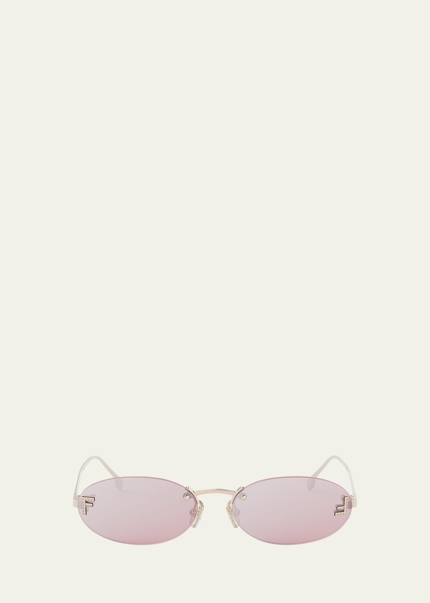 FF Crystal Metal Oval Sunglasses - 1