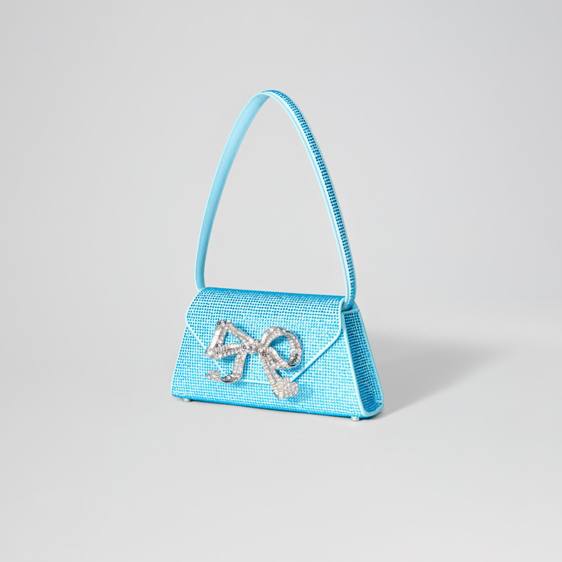 self-portrait Blue Rhinestone Bow Mini Shoulder Bag outlook