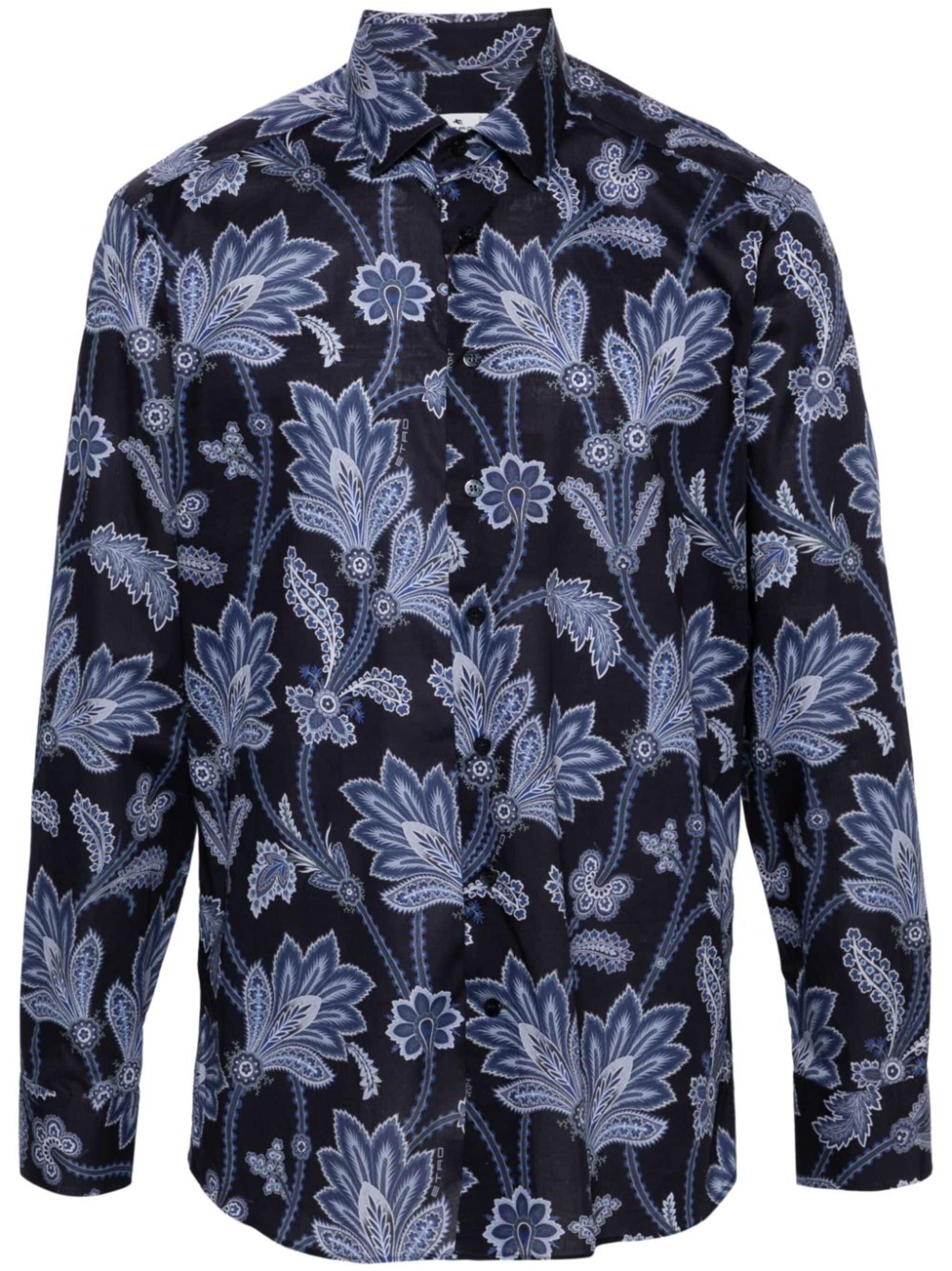 floral-print poplin shirt - 1