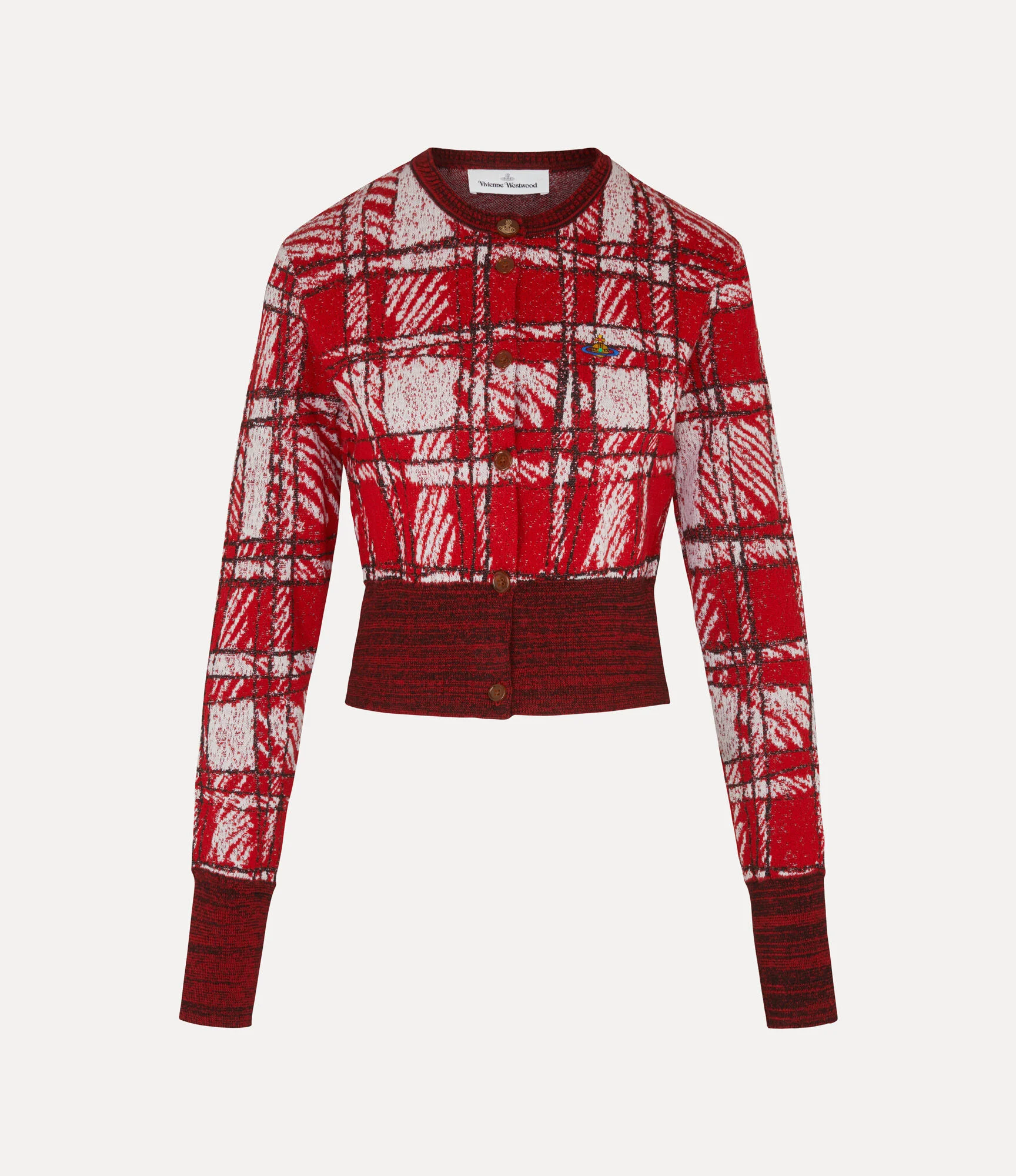 SCRIBBLE CHECK CARDIGAN - 1