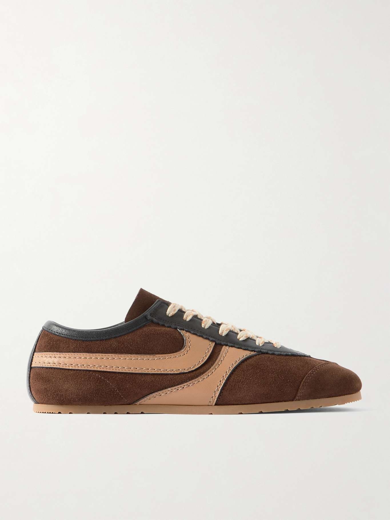 【DRIES VAN NOTEN】ブラウンスエード スニーカー レザートリム DRIES VAN NOTEN スエード スニーカー レザートリム | NET-A-PORTER