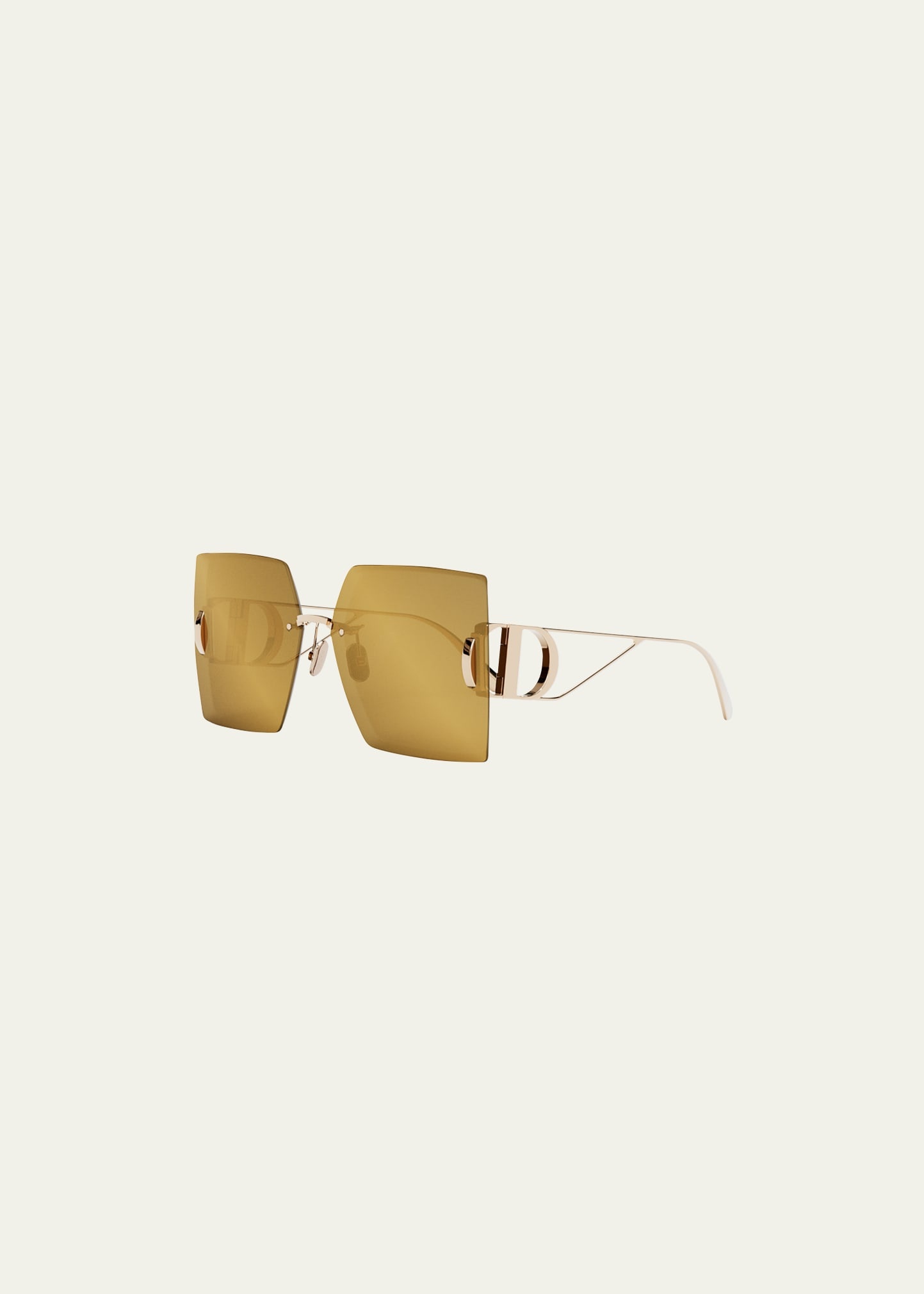 CD Rimless Square Metal Sunglasses - 1
