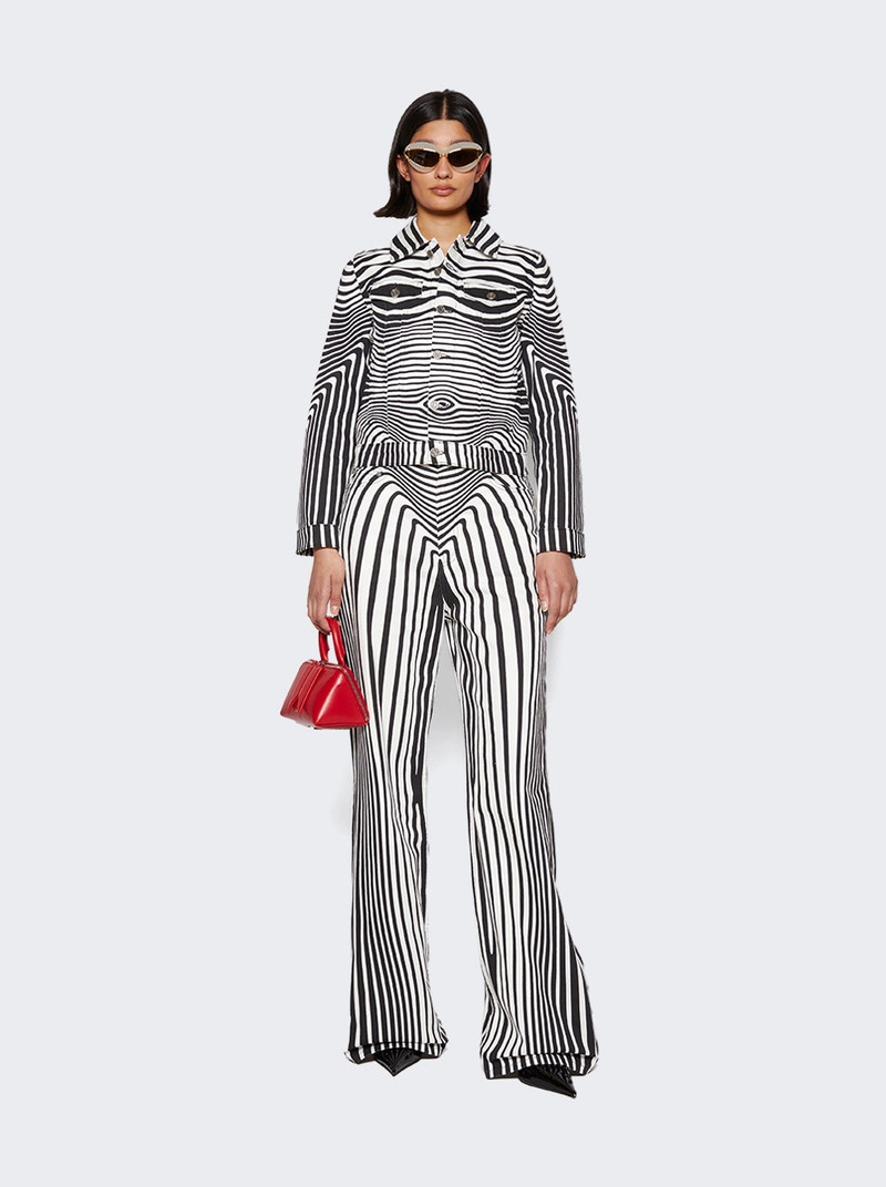 Jean Paul Gaultier Body Morphing Printed Denim Jacket Black And White outlook