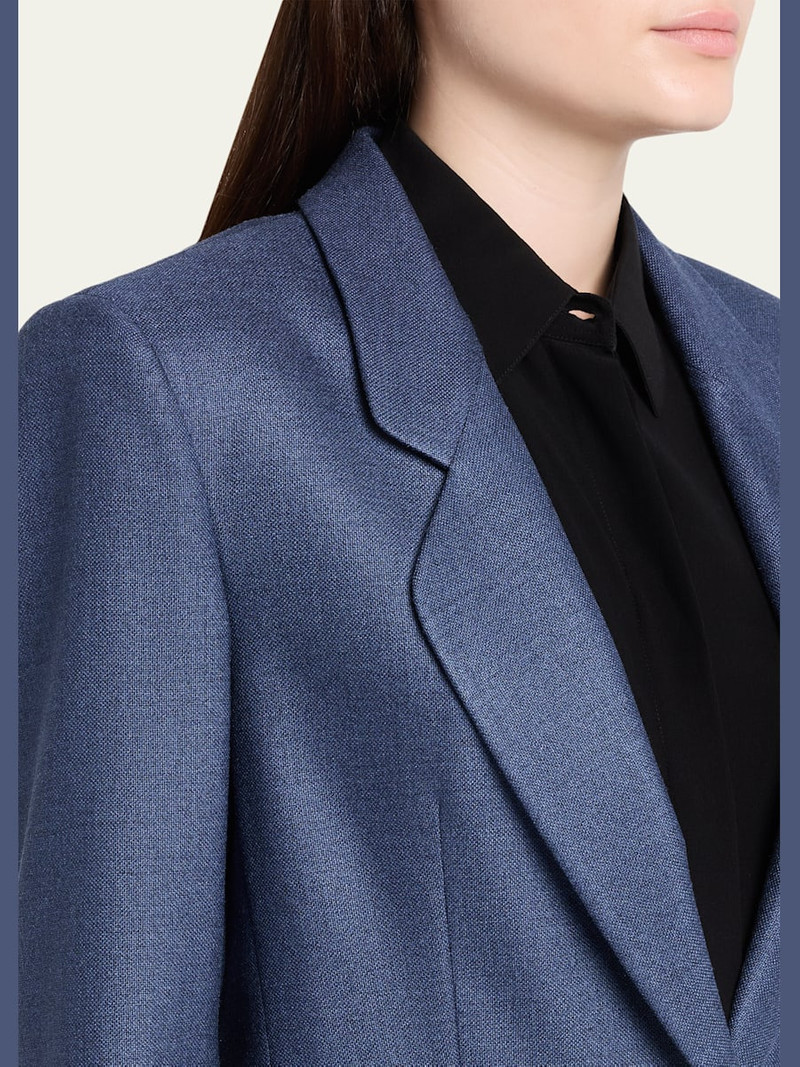 Single-Breasted Silk Blazer Jacket 5