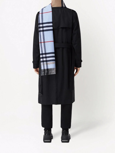 Burberry contrast check-pattern cashmere scarf outlook