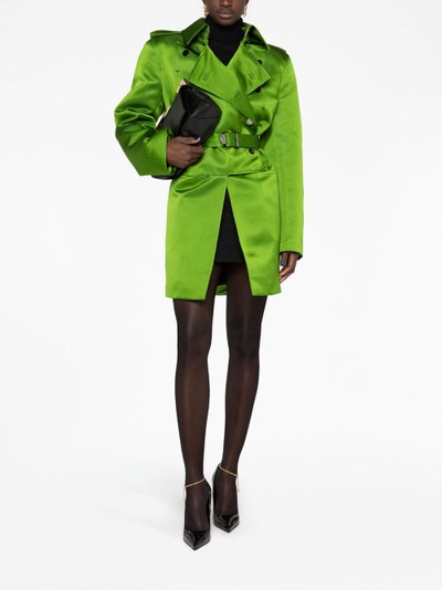 TOM FORD belted double-breasted silk coat outlook