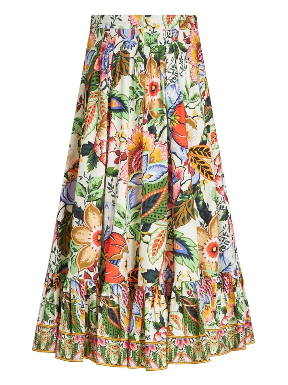 floral-print pleated midi skirt - 7