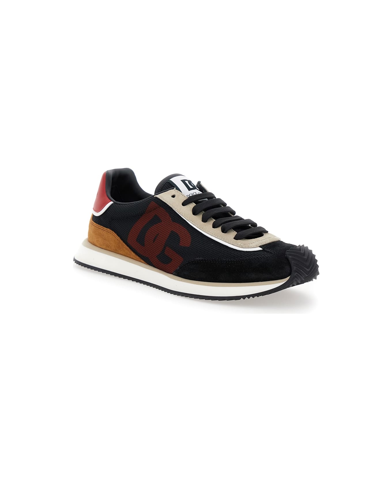 'aria' Blue Running Sneakers With Logo Detail In Suede And Tech Fabric Man - 2