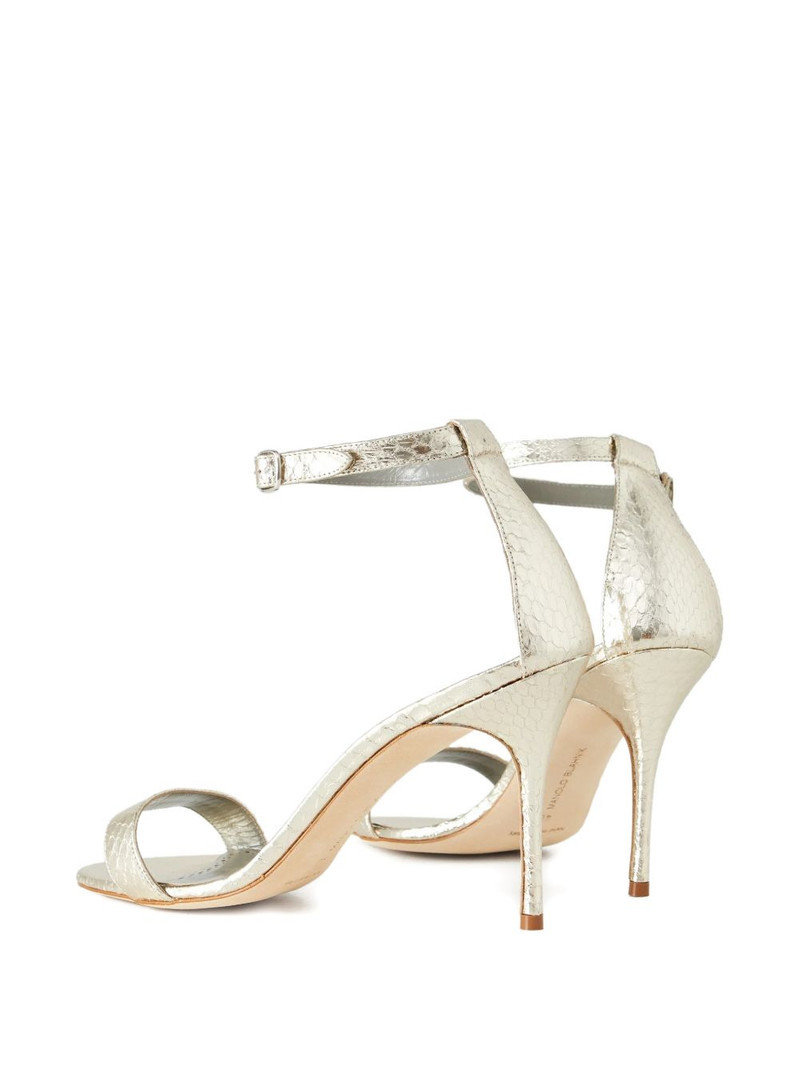 Chaos snakeskin almond-toe sandals 3