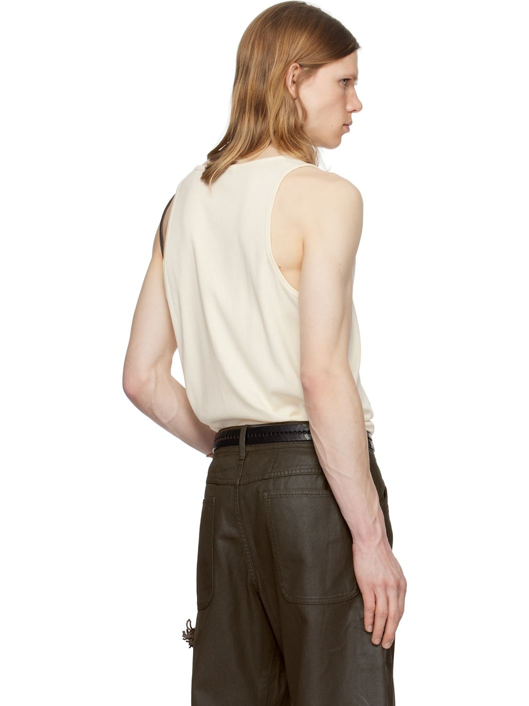 Off-White Cotton Tank Top - 3