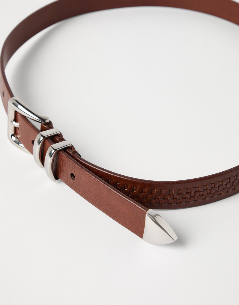 Brunello Cucinelli Calfskin belt with braided decoration outlook