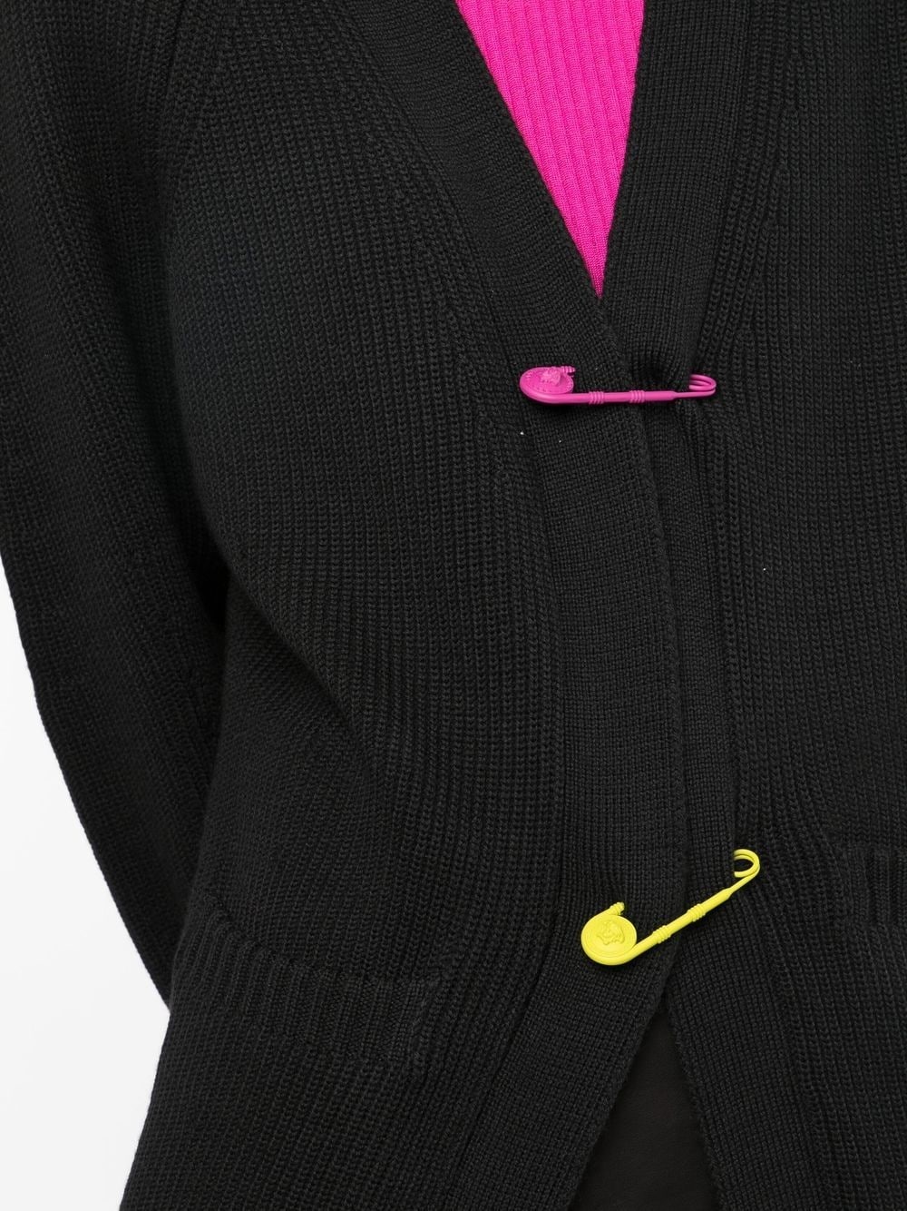 safety-pin ribbed knit cardigan - 5