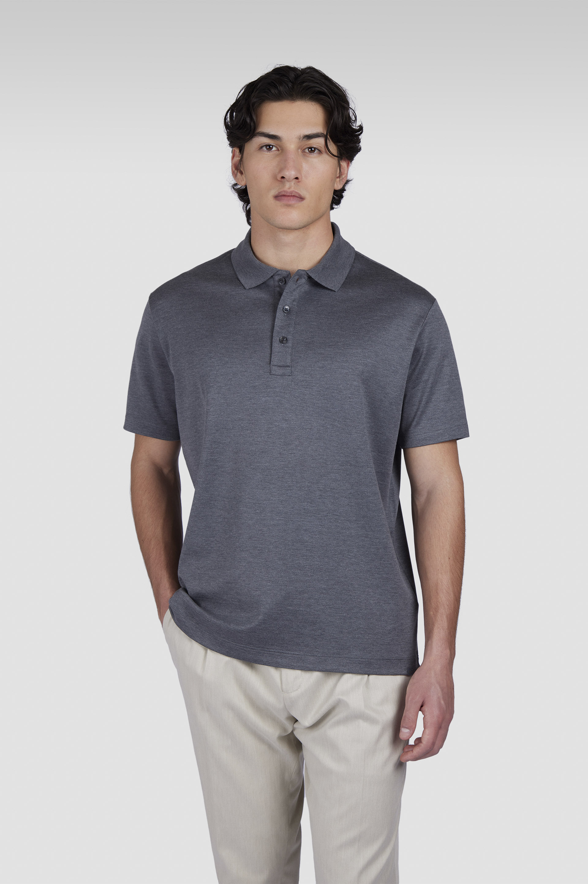 POLO IN COTTON AND SILK - 6