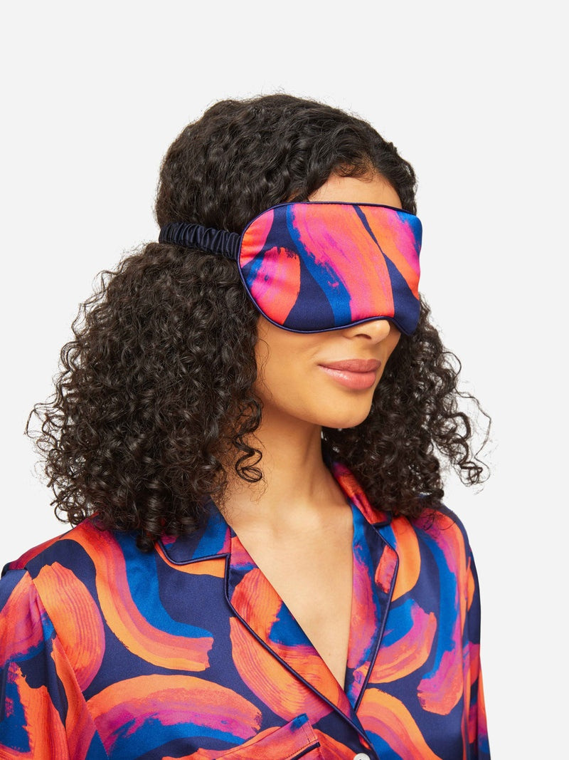 Derek Rose Eye Mask Brindisi 82 Silk Satin Multi outlook