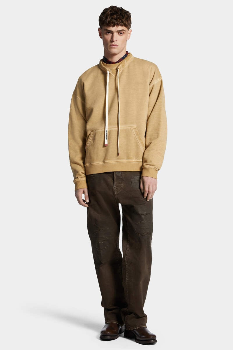 RELAX FIT LOGO DRAWSTRING CREWNECK - 7