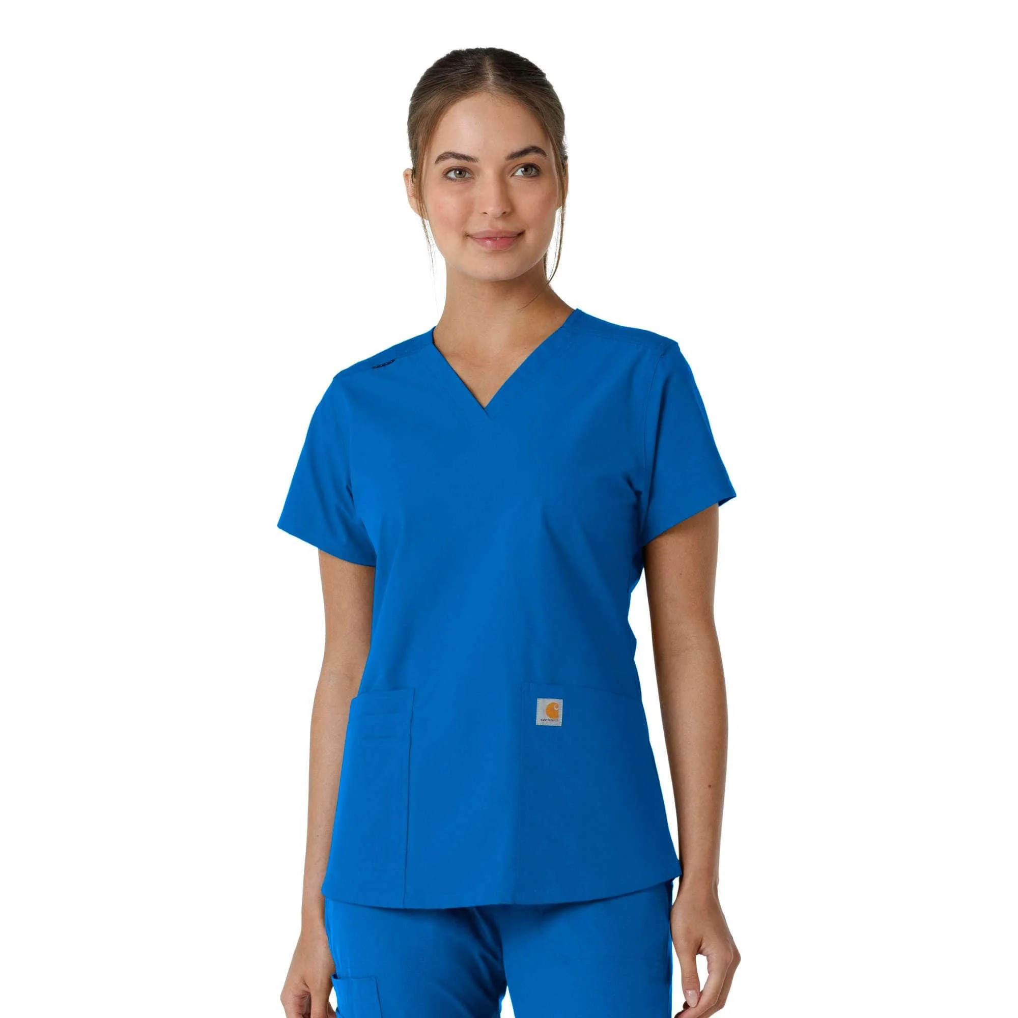 Women's Force Essentials V-Neck Knit Panel Scrub Top - 1