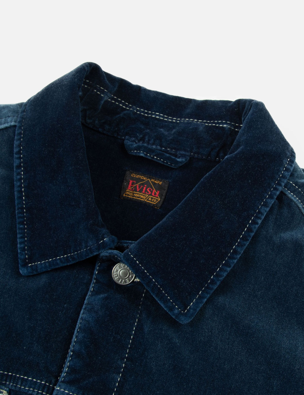 SEAGULL AND ALLOVER KAMON EMBROIDERY POCKETS LOOSE FIT PADDED DENIM JACKET - 9