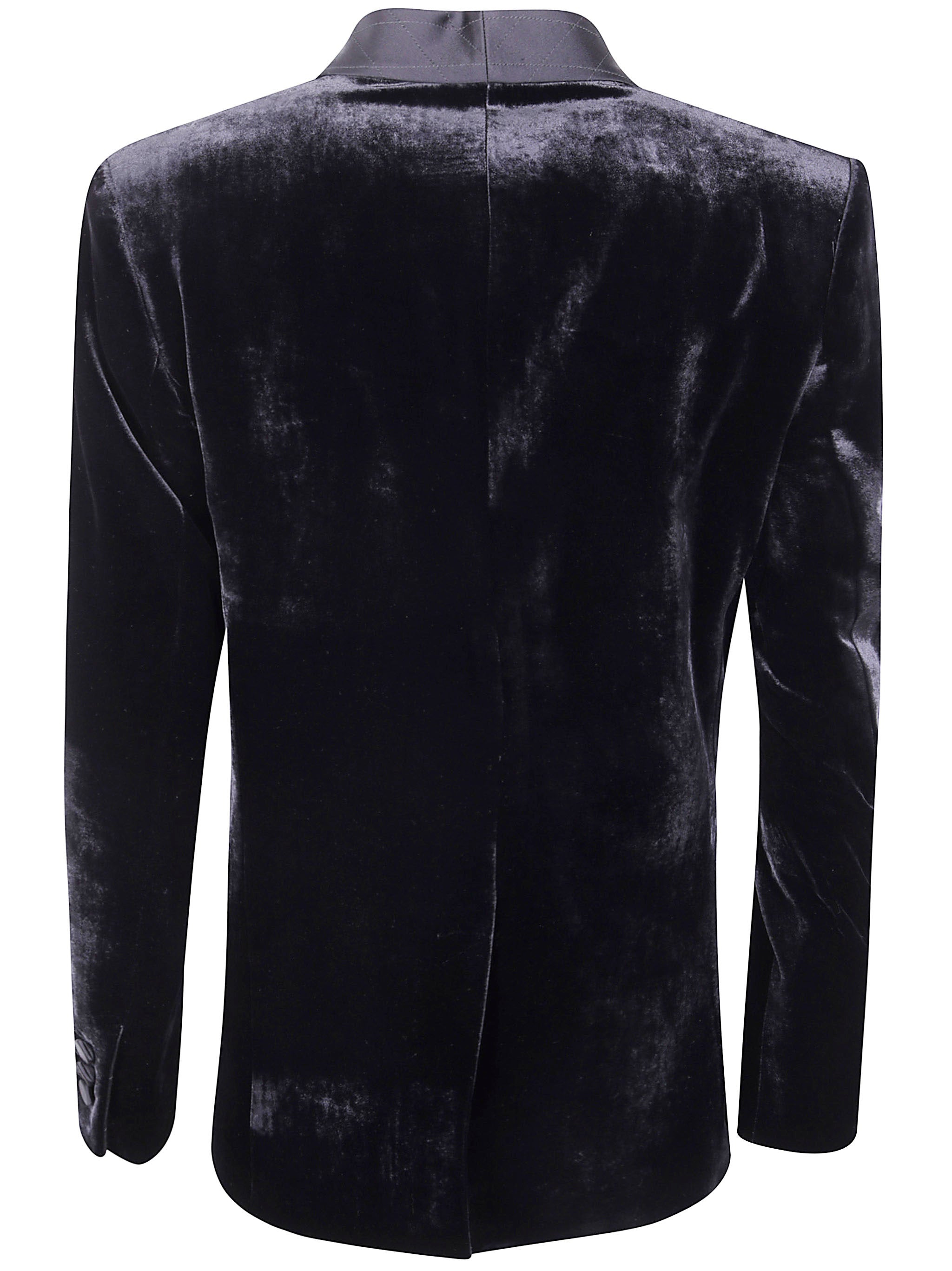 Balmain Men Velvet & Satin Side Belted Jacket With Tassel - 7