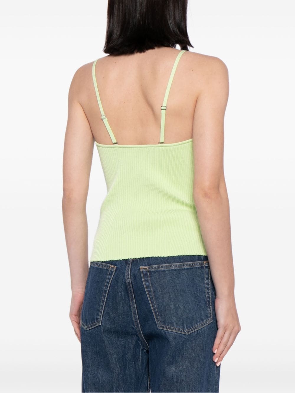 sweetheart-neck ribbed tank top - 4