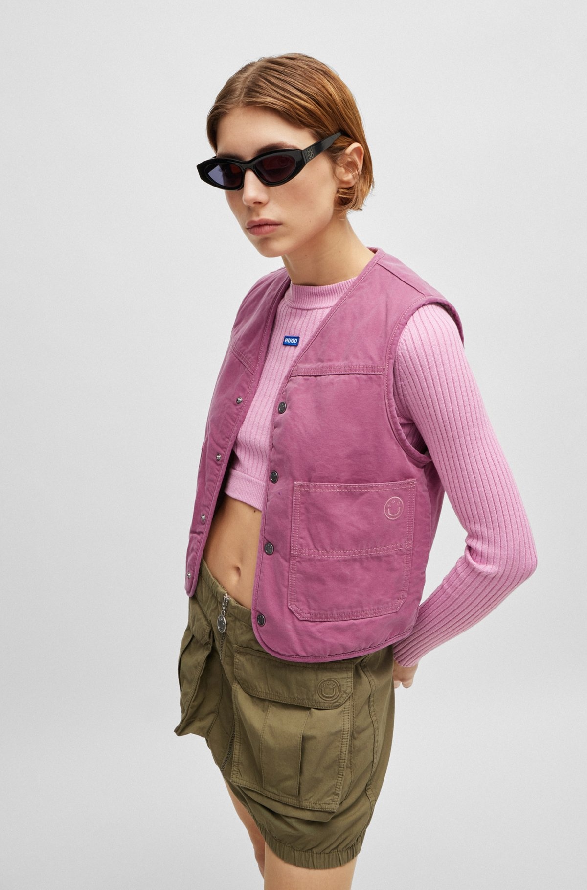 RELAXED-FIT WAISTCOAT IN COTTON CANVAS - 2