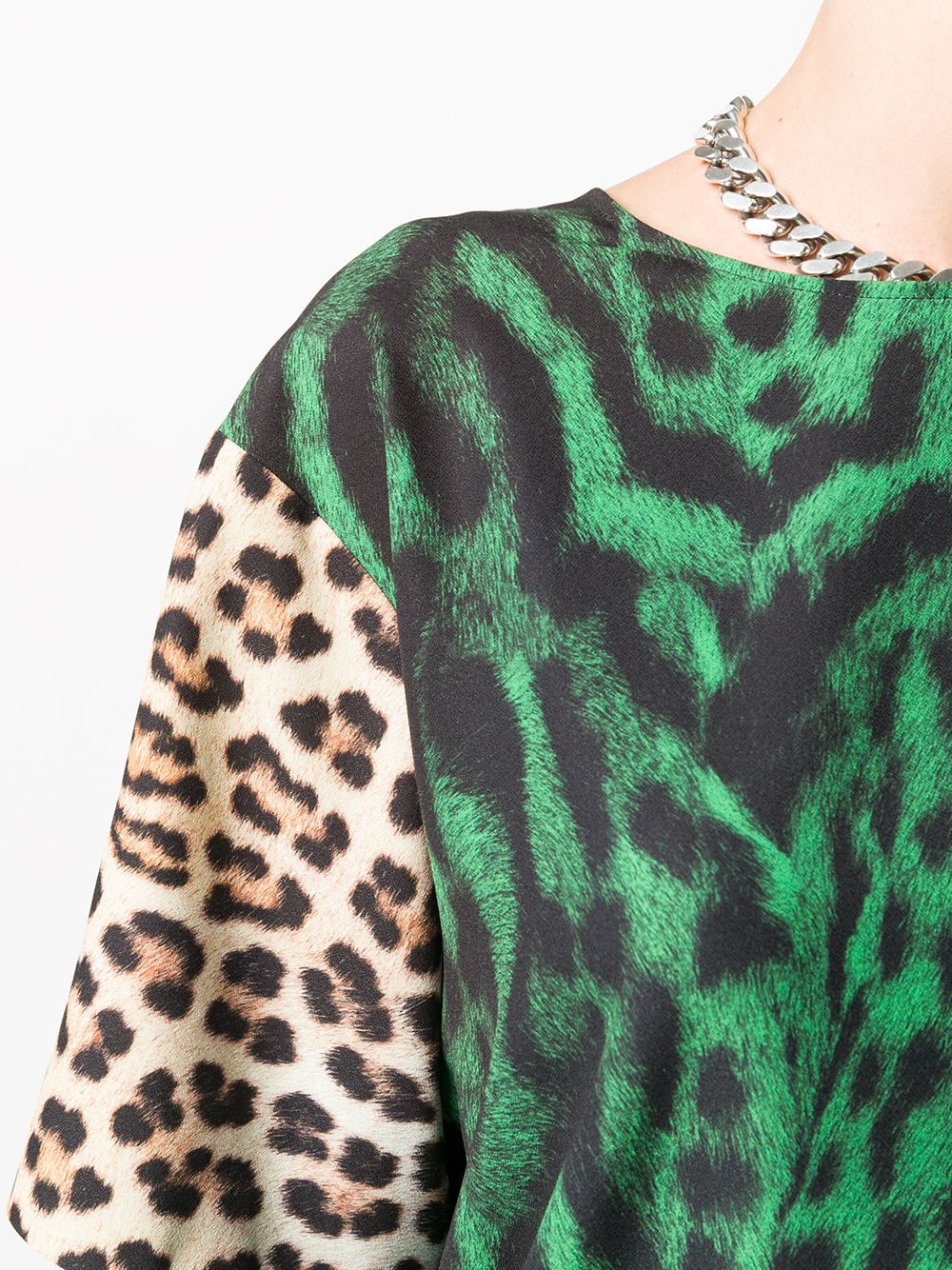 colour-block animal print T-shirt - 5