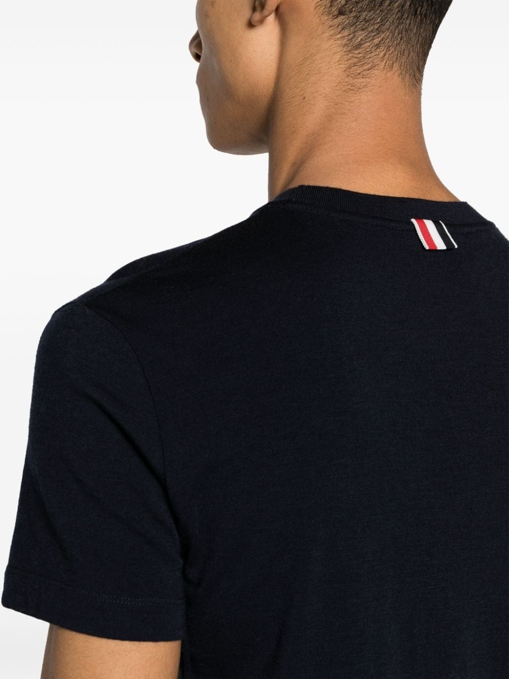 stripe-detailing wool T-shirt - 5