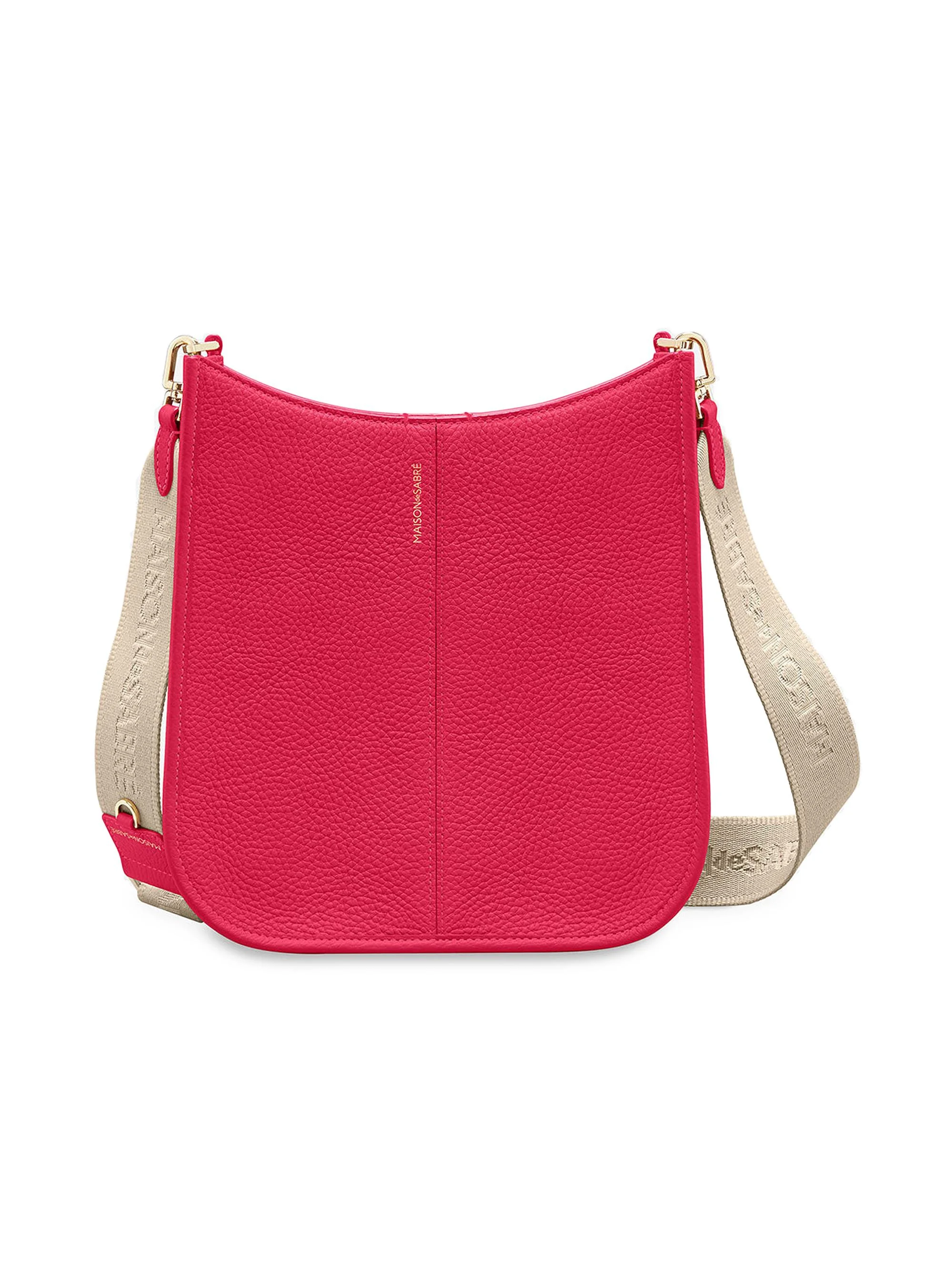Women's Leather Saddle Bag - Shibuya Fuchsia - 1
