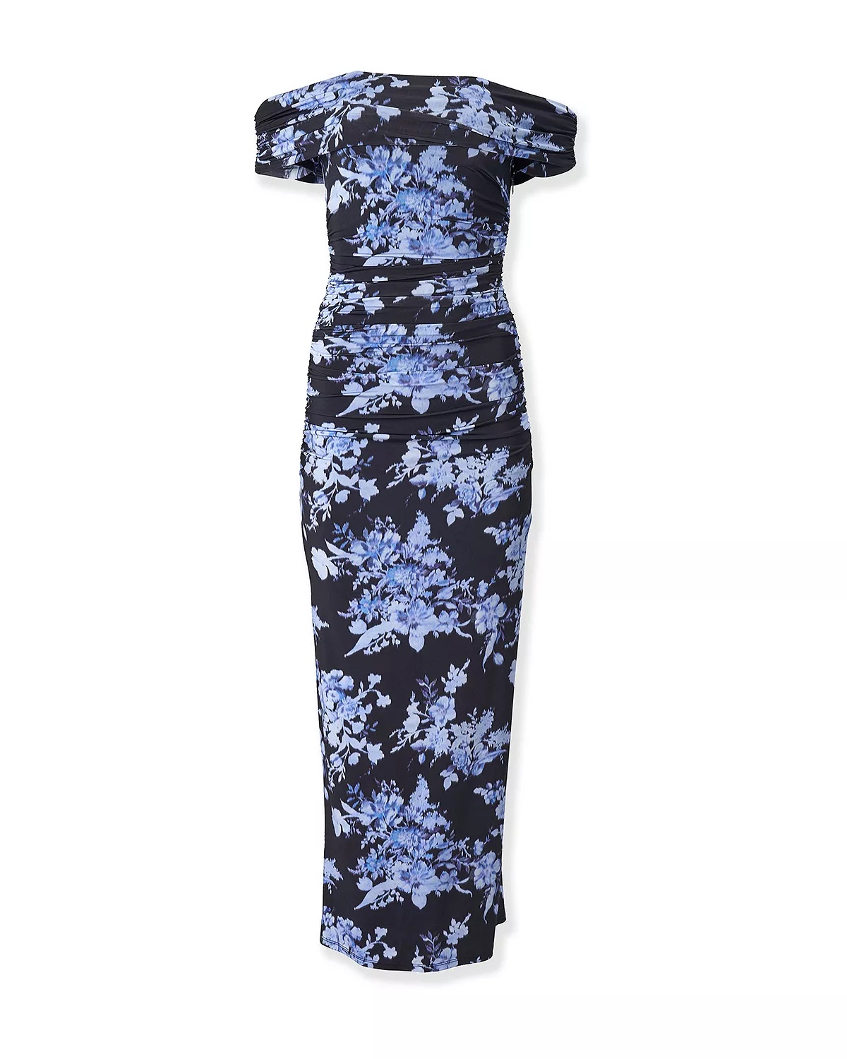 Off-the-Shoulder Gathered Midi Dress - 4