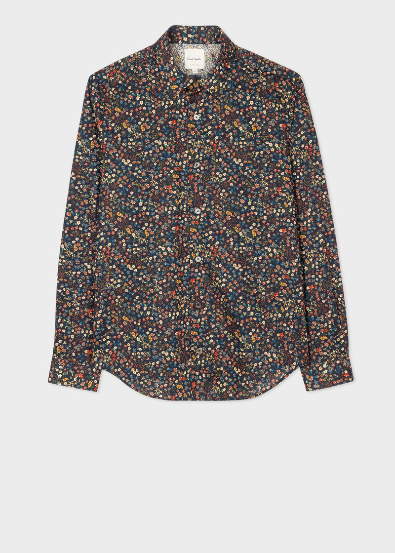 Navy 'Liberty Floral' Print Shirt - 1
