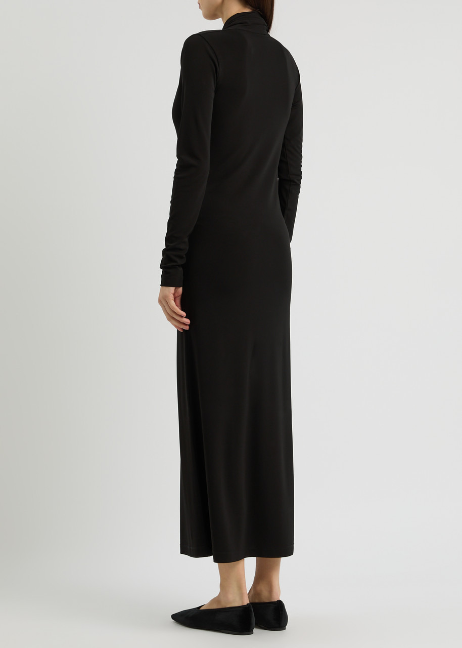 Toteme Draped Wrap-effect Stretch-jersey Maxi Dress - 3