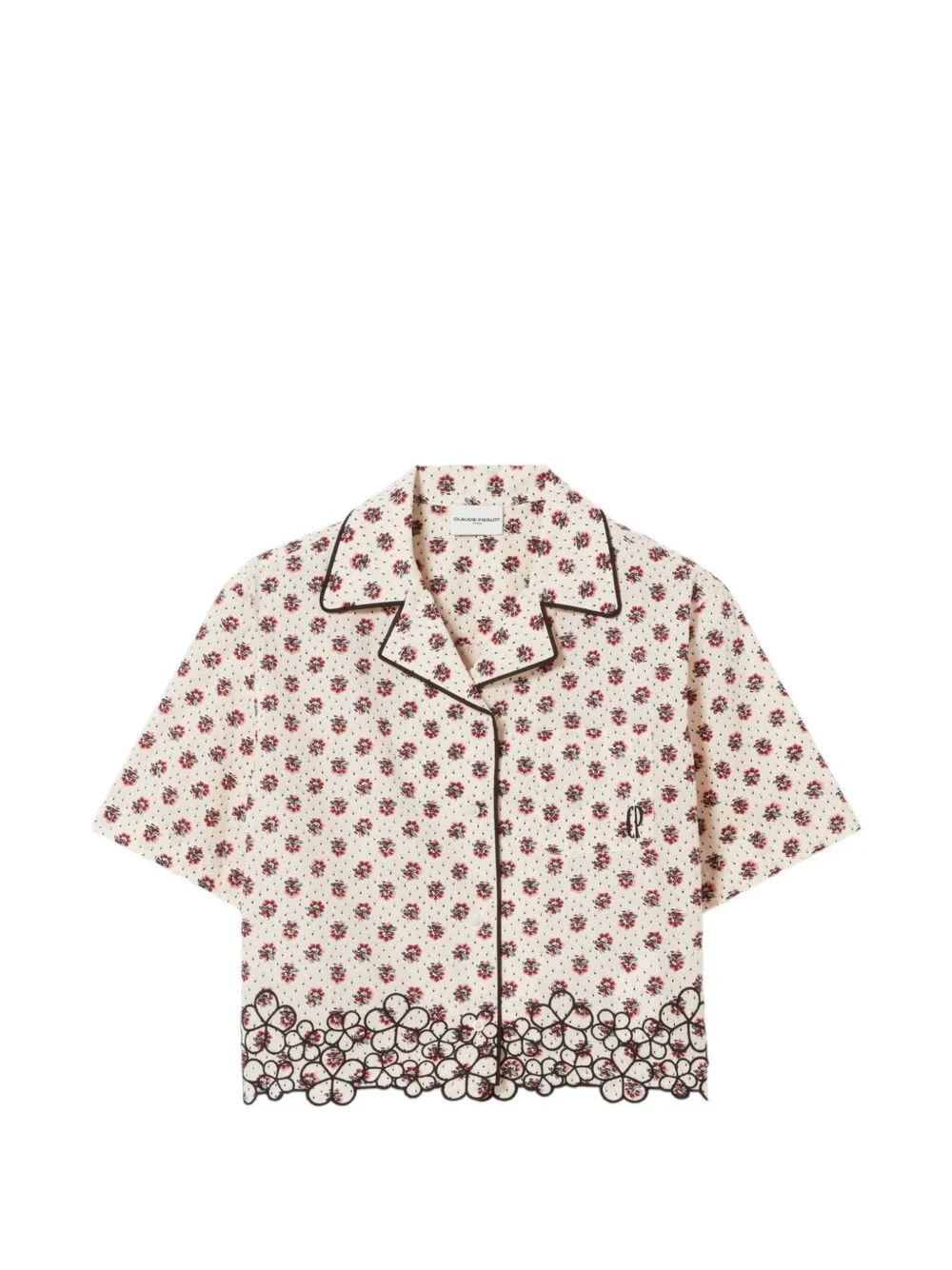 floral-print scalloped-hem shirt - 1
